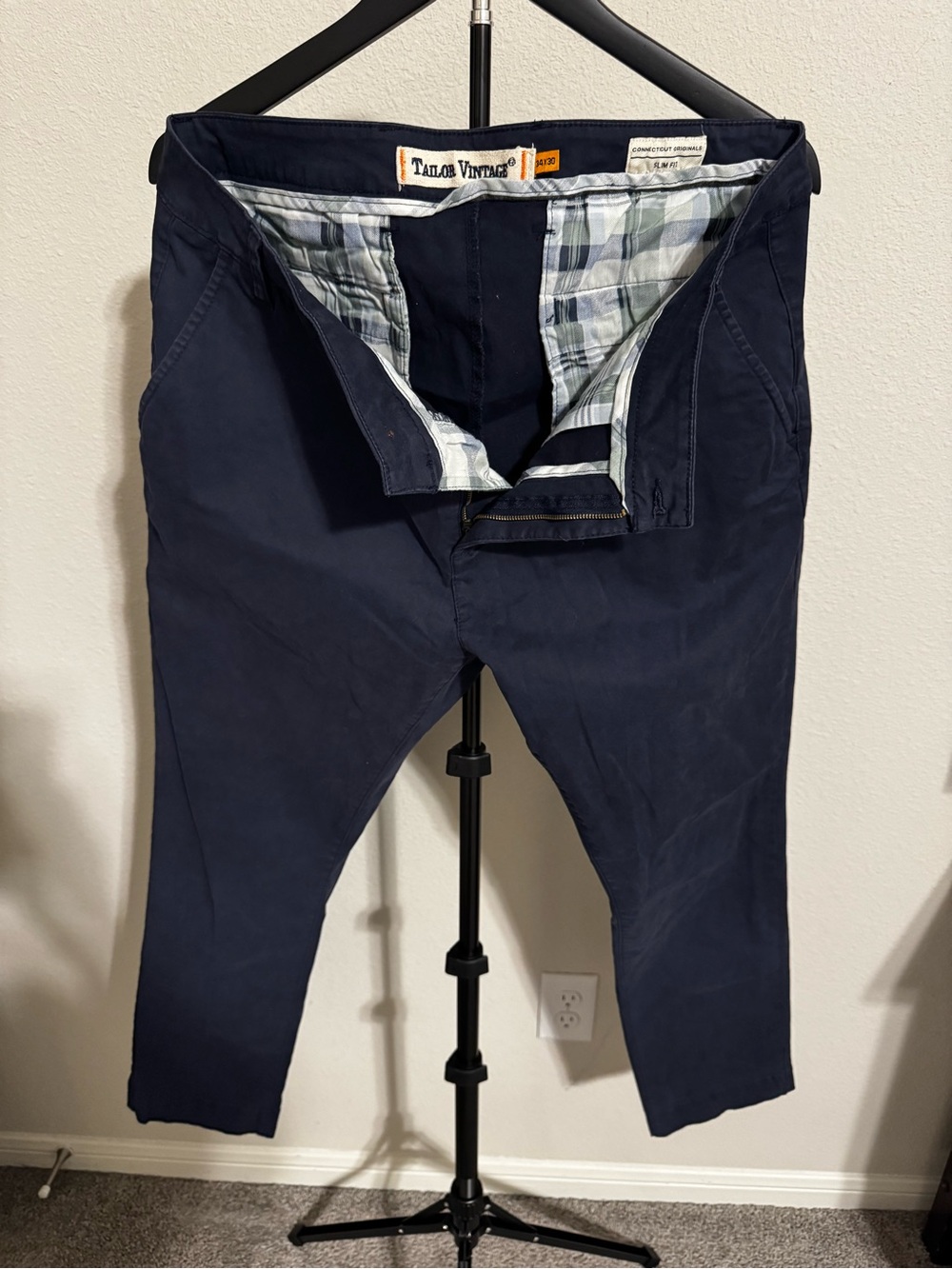 Tailor Vintage Connecticut Originals Slim Fit Navy Chinos 34x30